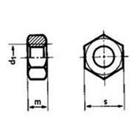 Ecrou hexagonal 6 pans 0.8d, inox A4, DIN 934