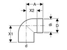 Geberit PE-HD, Coude de raccordement 90° pour manchette