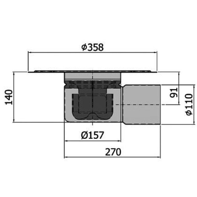 ACO BODENAB. WAAGR. MEHRT INOX
416407 MIT KLEBEFLANSCH DN 100