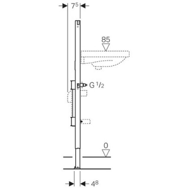 DUOFIX-ELEMENT FUER WASCHTISCH
111.572  MIT JRG UP-VENTIL
TYP 112