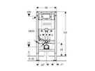 Geberit Duofix, élément pour WC Omega 112 cm