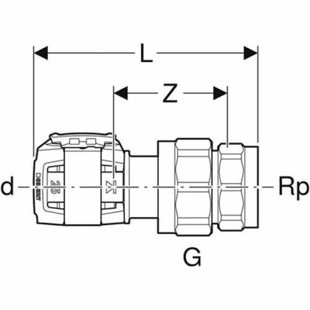 FLOWFIT RACCORD UNION FLTG.INT.
620.614   D=40  RP=1 1/2