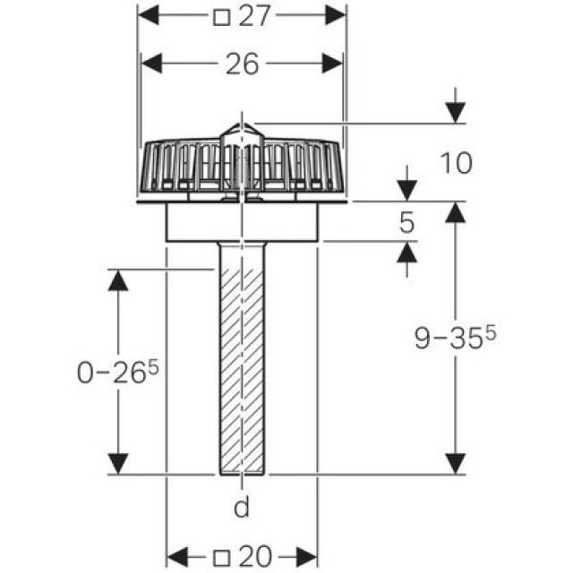 PLUVIA Naiss. d'eaux pluviales
359.111       56 MM
avec tôle de raccordement
pour chéneaux