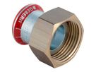 Raccord Mapress acier carbone avec écrou de serrage en laiton, à joint plat