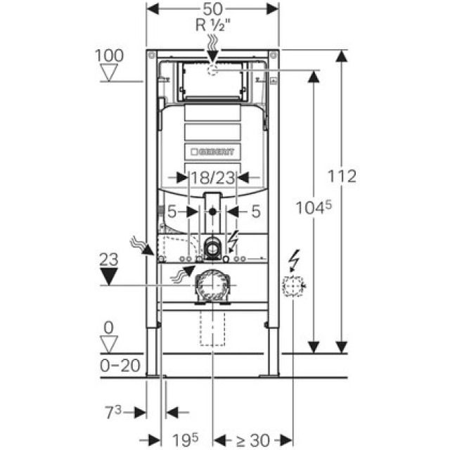 DUOFIX ELEMENT POUR WC SUSPENDU 112 CM
111.309  AVEC CHASSE D'EAU A ENCASTRER