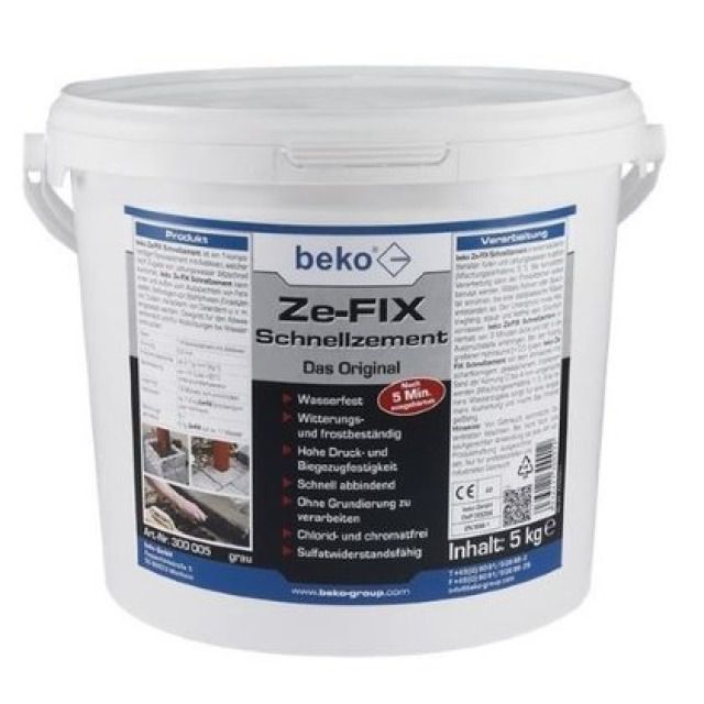 Beko Schnellzement Ze-FIX 5kg
rissfreie Aushärtung
schnell anbindend, wasserfest
