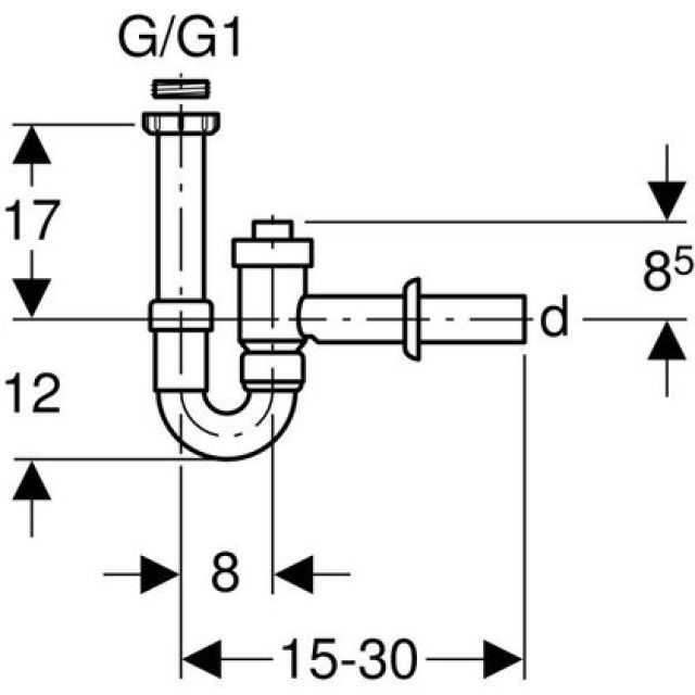 GEBERIT ROHRBOGENSIFON F. WT
152.860 ABSPERRBAR MIT RV.
WEISS-ALPIN 40 MM 11/4"/11/2"